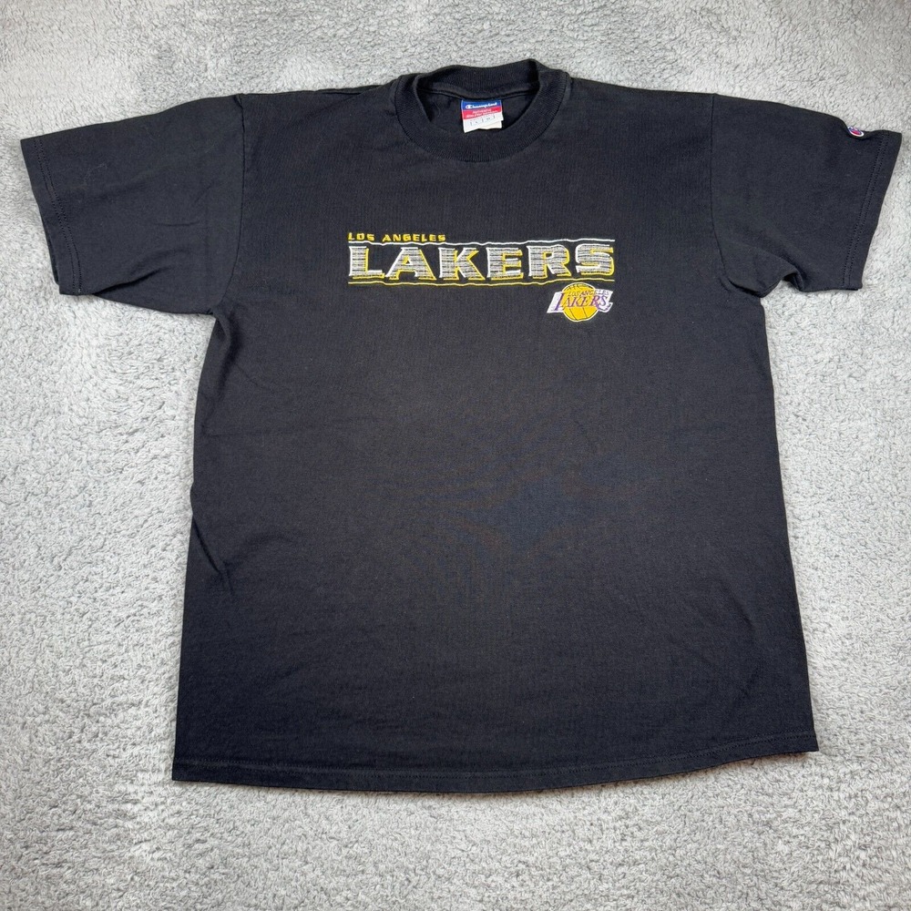 Vintage 90s Champion LA Lakers Embroidered Logo NBA T Shirt‎ Size Large Y2K